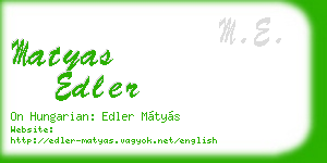matyas edler business card